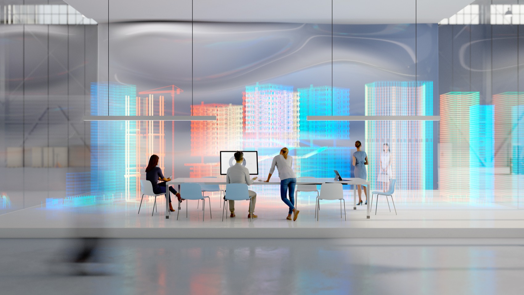 An AI-native workspace with holographic data interfaces