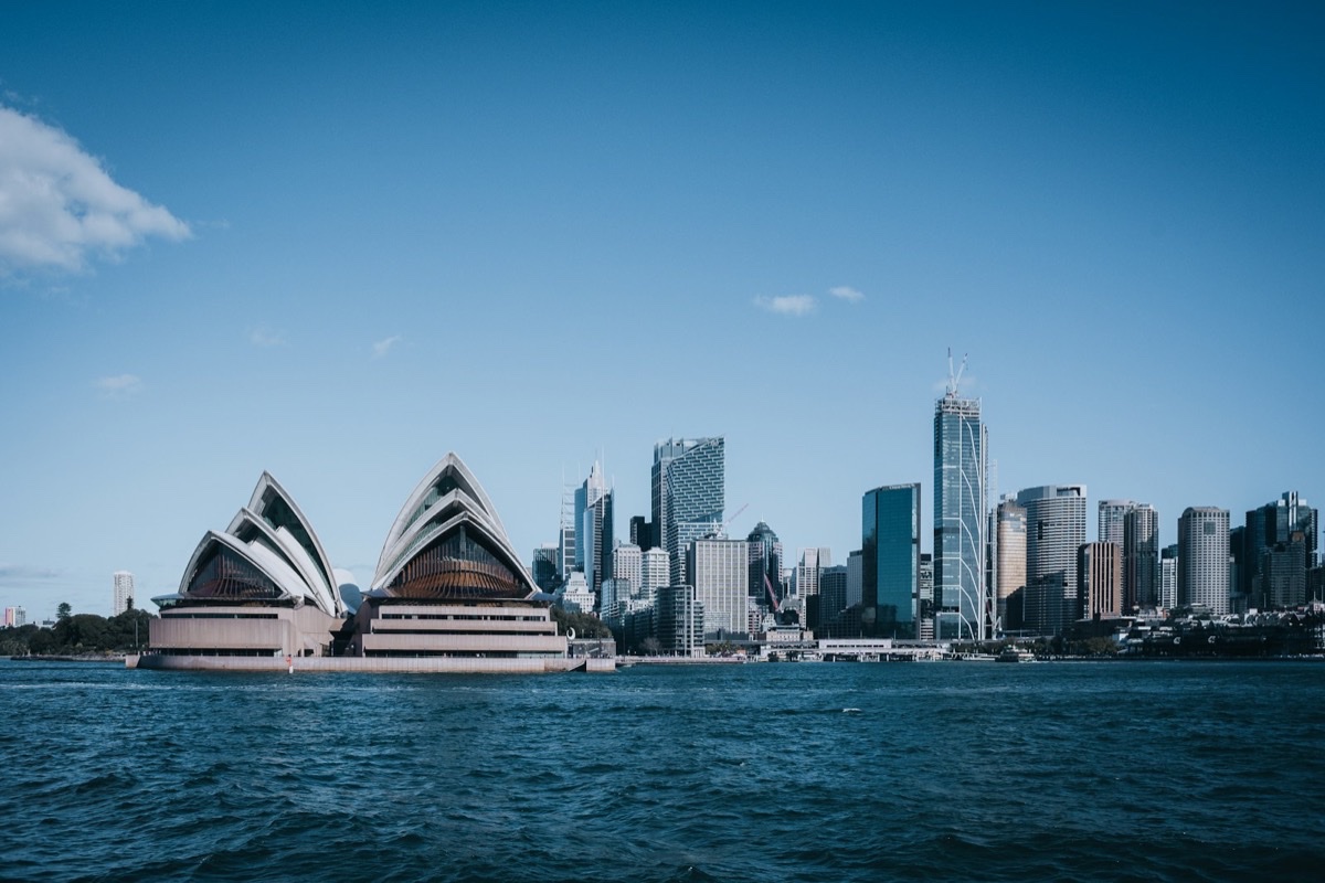 The Sydney Opera House and city skyline across the harbour